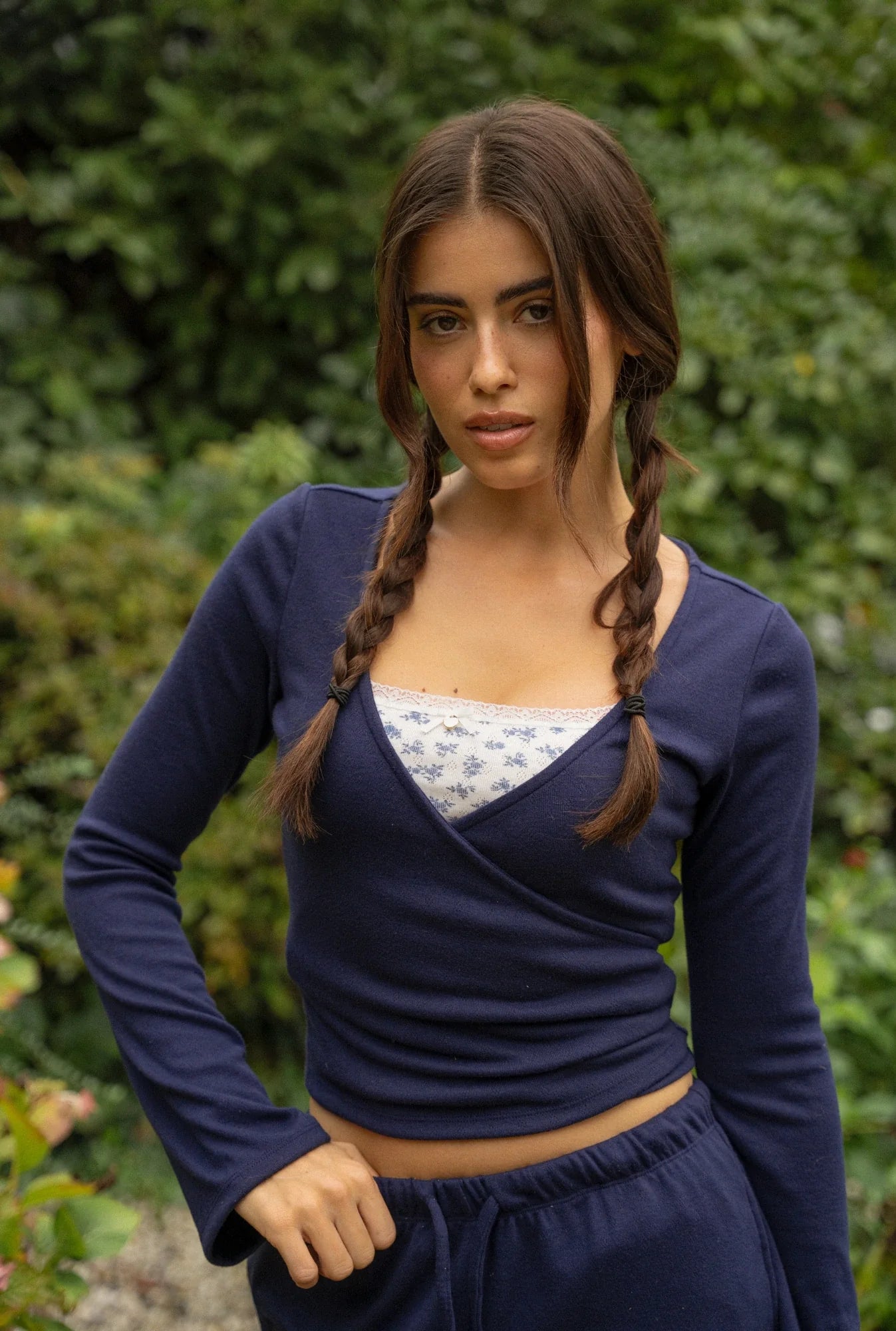 Kamizelka wrap pointelle Midnight